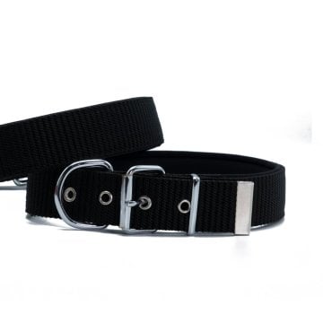 Doggie Konforlu Dokumadan El Yapımı Köpek Boyun Tasması 5x50-60cm - Black