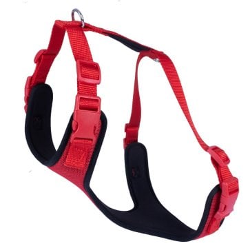 Doggie Havalı Dokumadan El Yapımı Köpek Göğüs Tasması XXL-2,5X70-80cm - Red