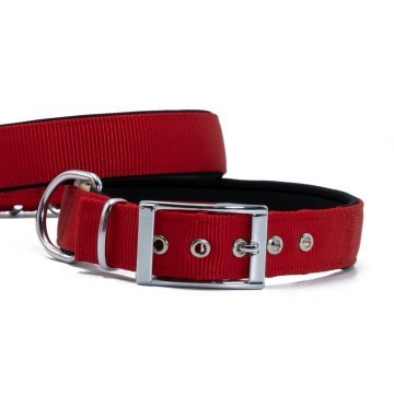 Doggie Elit Dokumadan El Yapımı Köpek Boyun Tasması 3x47-55cm - Red