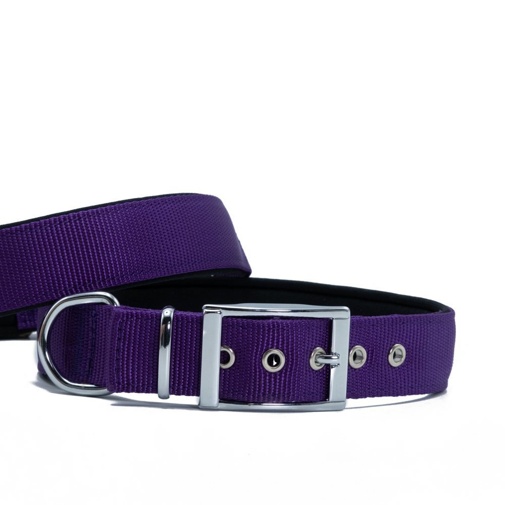 Doggie Elit Dokumadan El Yapımı Köpek Boyun Tasması 3x47-55cm - Purple