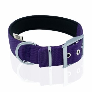 Doggie Elit Dokumadan El Yapımı Köpek Boyun Tasması 3x47-55cm - Purple