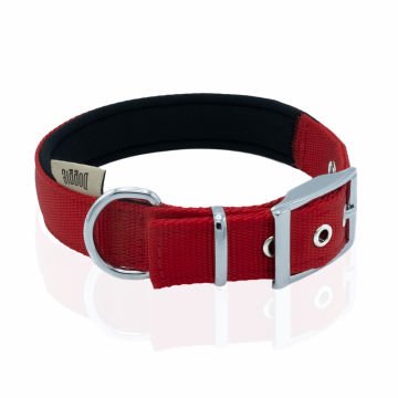 Doggie Elit Dokumadan El Yapımı Köpek Boyun Tasması 2,5x37-45cm - Red