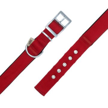 Doggie Elit Dokumadan El Yapımı Köpek Boyun Tasması 2,5x37-45cm - Red