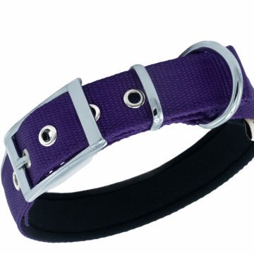 Doggie Elit Dokumadan El Yapımı Köpek Boyun Tasması 2,5x37-45cm - Purple