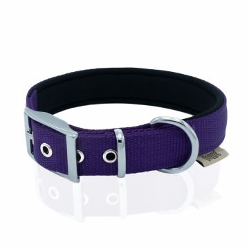 Doggie Elit Dokumadan El Yapımı Köpek Boyun Tasması 2,5x37-45cm - Purple