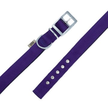 Doggie Elit Dokumadan El Yapımı Köpek Boyun Tasması 2,5x37-45cm - Purple