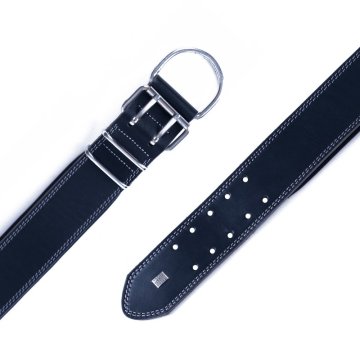 Doggie Çift Kat Gerçek Deriden El Yapımı Köpek Boyun Tasması 6x60-70cm - Black