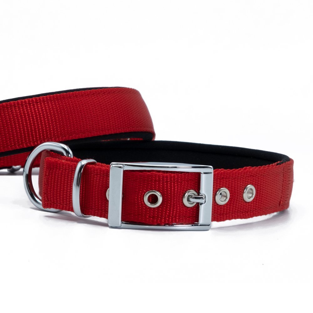 Doggie Elit Dokumadan El Yapımı Köpek Boyun Tasması 2,5x42-50cm - Red