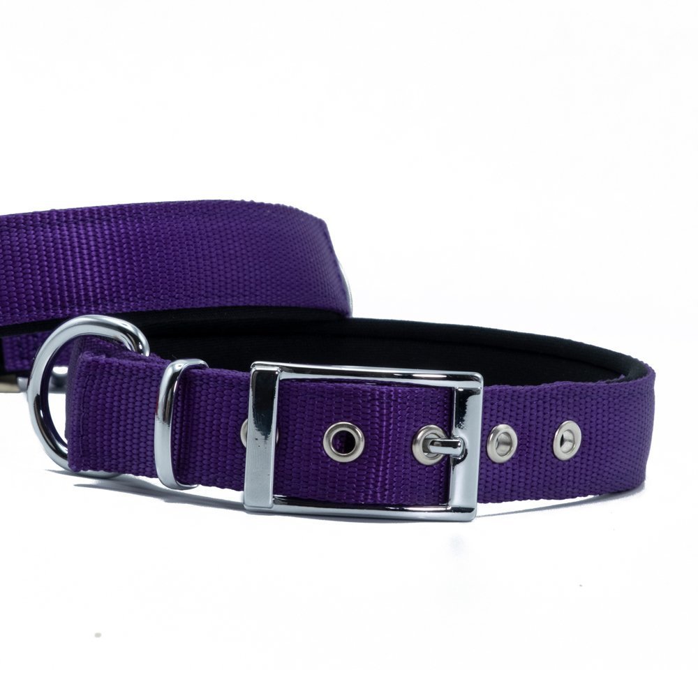 Doggie Elit Dokumadan El Yapımı Köpek Boyun Tasması 2,5x42-50cm - Purple