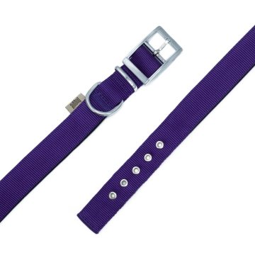 Doggie Elit Dokumadan El Yapımı Köpek Boyun Tasması 2,5x42-50cm - Purple