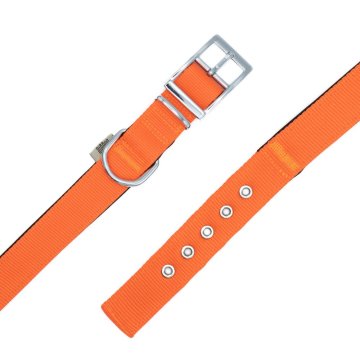 Doggie Elit Dokumadan El Yapımı Köpek Boyun Tasması 2,5x42-50cm - Orange