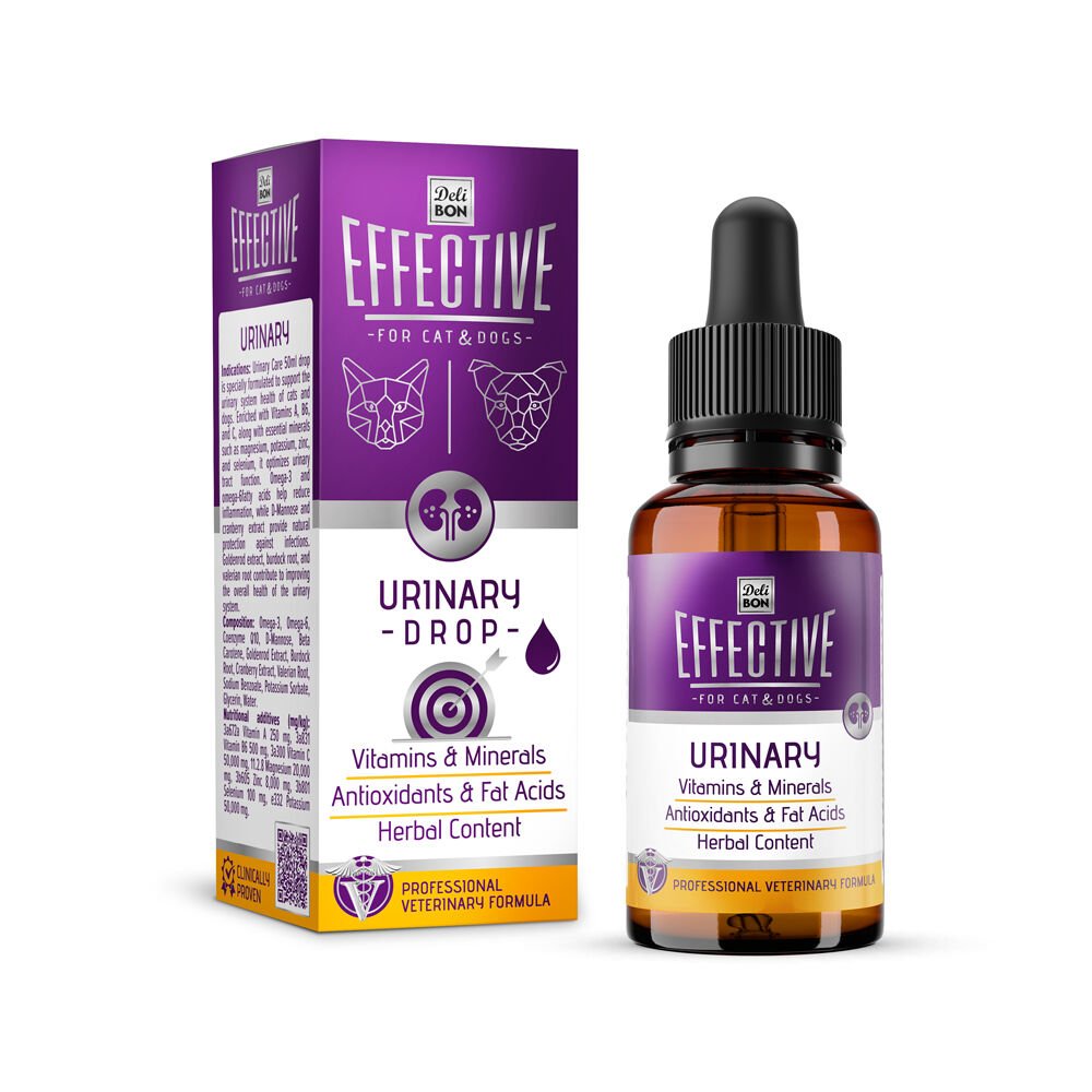 Delibon Effective Kedi ve Köpek Takviye Ürünleri Üriner Sistem Sağlığı 50ml