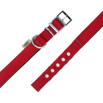 Doggie Elit Dokumadan El Yapımı Köpek Boyun Tasması 3x42-50cm - Red