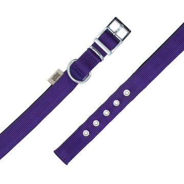 Doggie Elit Dokumadan El Yapımı Köpek Boyun Tasması 3x42-50cm - Purple