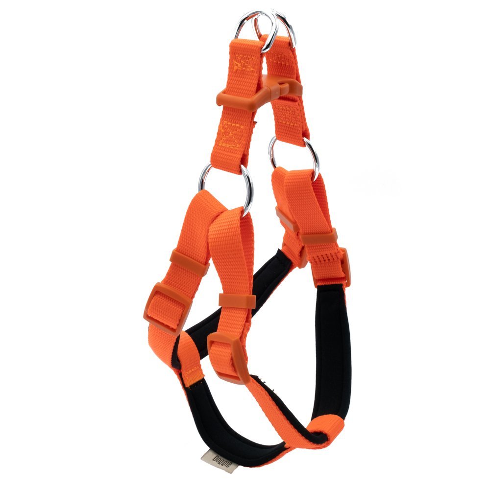 Doggie Konforlu Dokumadan El Yapımı Ronin Model Köpek Göğüs Tasması M-2x45-55cm - Orange