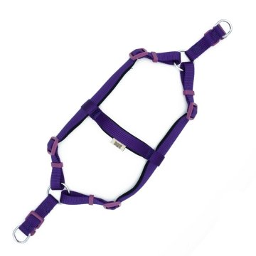 Doggie Konforlu Dokumadan El Yapımı Ronin Model Köpek Göğüs Tasması M-2x45-55cm - Purple
