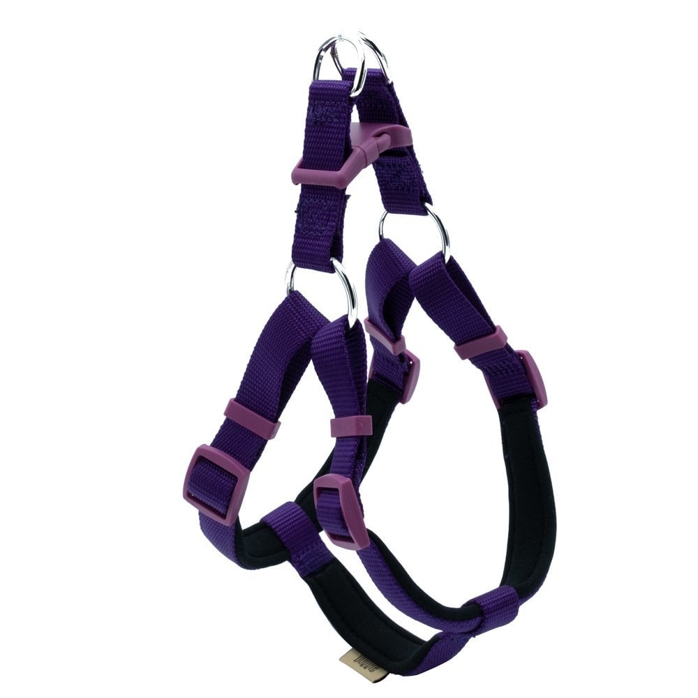 Doggie Konforlu Dokumadan El Yapımı Ronin Model Köpek Göğüs Tasması M-2x45-55cm - Purple