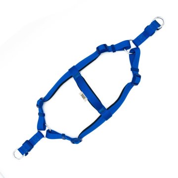 Doggie Konforlu Dokumadan El Yapımı Ronin Model Köpek Göğüs Tasması M-2x45-55cm - Royal Blue