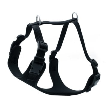 Doggie Havalı Dokumadan El Yapımı Köpek Göğüs Tasması M-2x45-55cm - Black