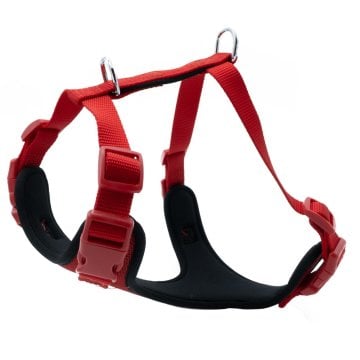 Doggie Havalı Dokumadan El Yapımı Köpek Göğüs Tasması M-2x45-55cm - Red