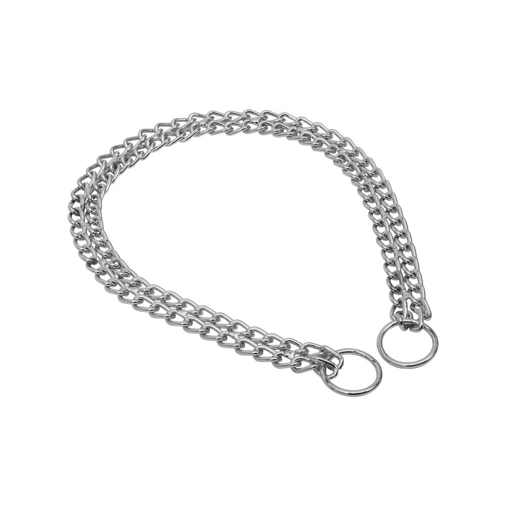 Doggie Eğitim Serisi Çift Boğma Zincirli Köpek Boyun Tasması 2,5x60-60cm - Chrome