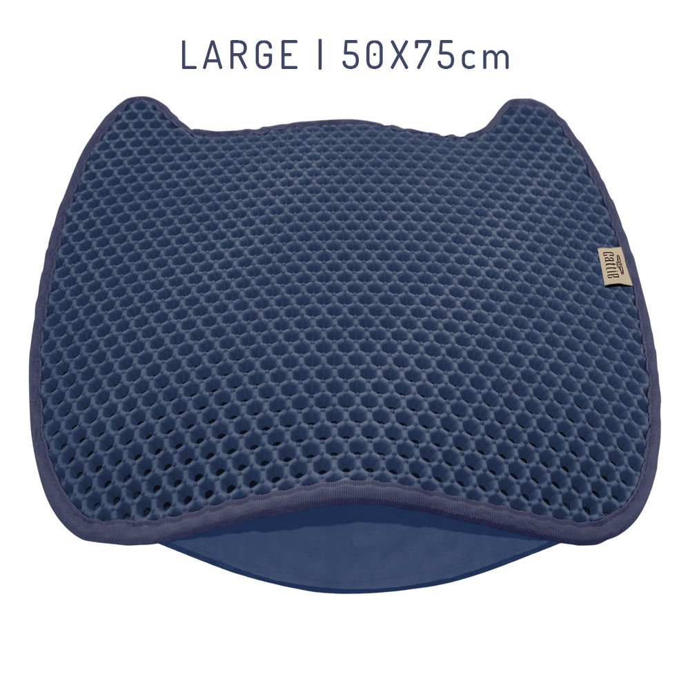 Cattie Taraklı Model Kum Toplayıcı Fonksiyonel Kedi Paspası Navy Blue - Kedi Model L Boy