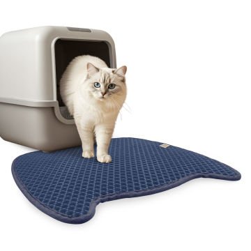 Cattie Taraklı Model Kum Toplayıcı Fonksiyonel Kedi Paspası Navy Blue - Kedi Model L Boy