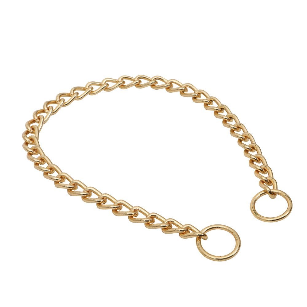 Doggie Eğitim Serisi Boğma Zincirli Köpek Boyun Tasması 3,5x55-55cm - Gold