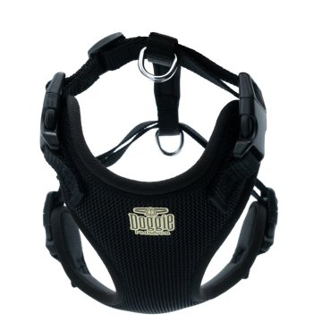 Doggie Havalı Dokumadan El Yapımı Köpek Göğüs Tasması XS-1,5x35-45cm - Black