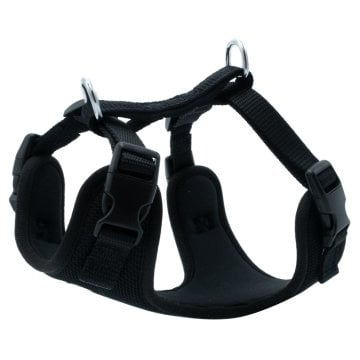 Doggie Havalı Dokumadan El Yapımı Köpek Göğüs Tasması XS-1,5x35-45cm - Black