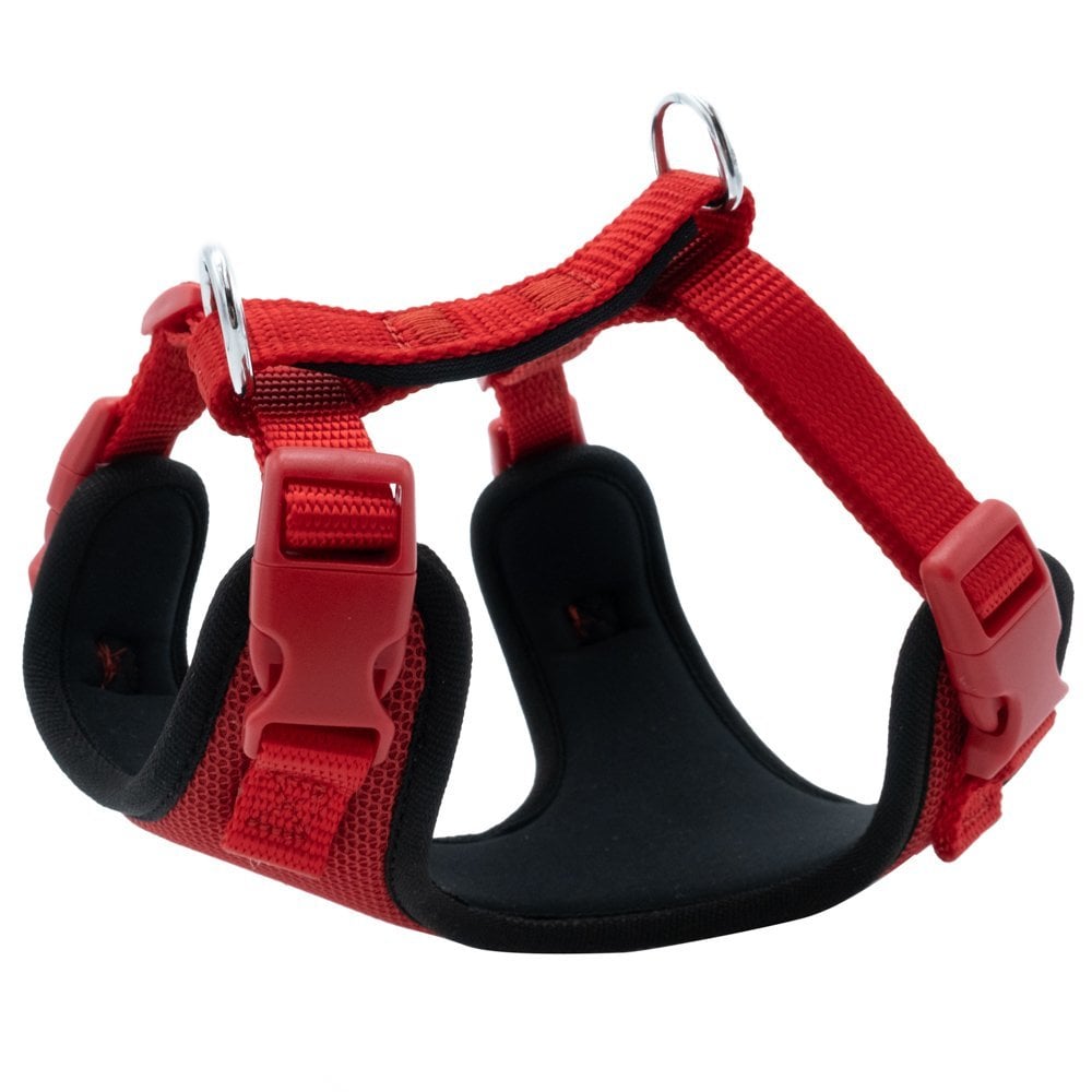 Doggie Havalı Dokumadan El Yapımı Köpek Göğüs Tasması XS-1,5x35-45cm - Red