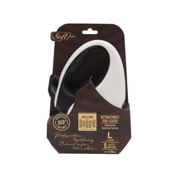 Doggie Soft Serisi Otomatik Uzatma Tasması L-50kg-5mt - White