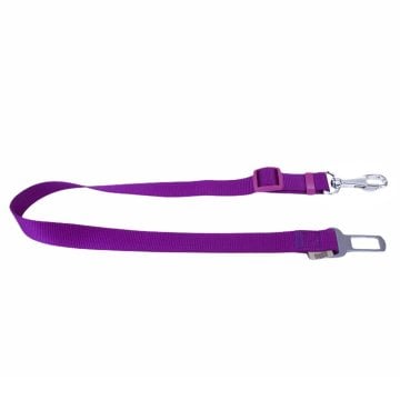 Doggie Dokumadan El Yapımı Köpek İçin Emniyet Kemerli Bağlantı Aparatı 2,5x50-80cm - Purple