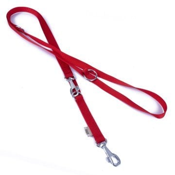 Doggie Ayarlanabilir Özellikli Dokumadan El Yapımı Köpek Gezdirme Kayışı 2x120-200cm - Red