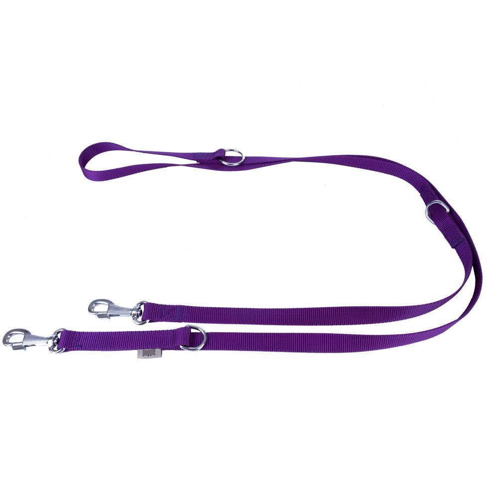 Doggie Ayarlanabilir Özellikli Dokumadan El Yapımı Köpek Gezdirme Kayışı 2x120-200cm - Purple