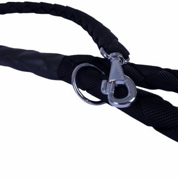 Doggie Dokumadan El Yapımı Örgülü Köpek Gezdirme Kayışı M-3x100cm - Black