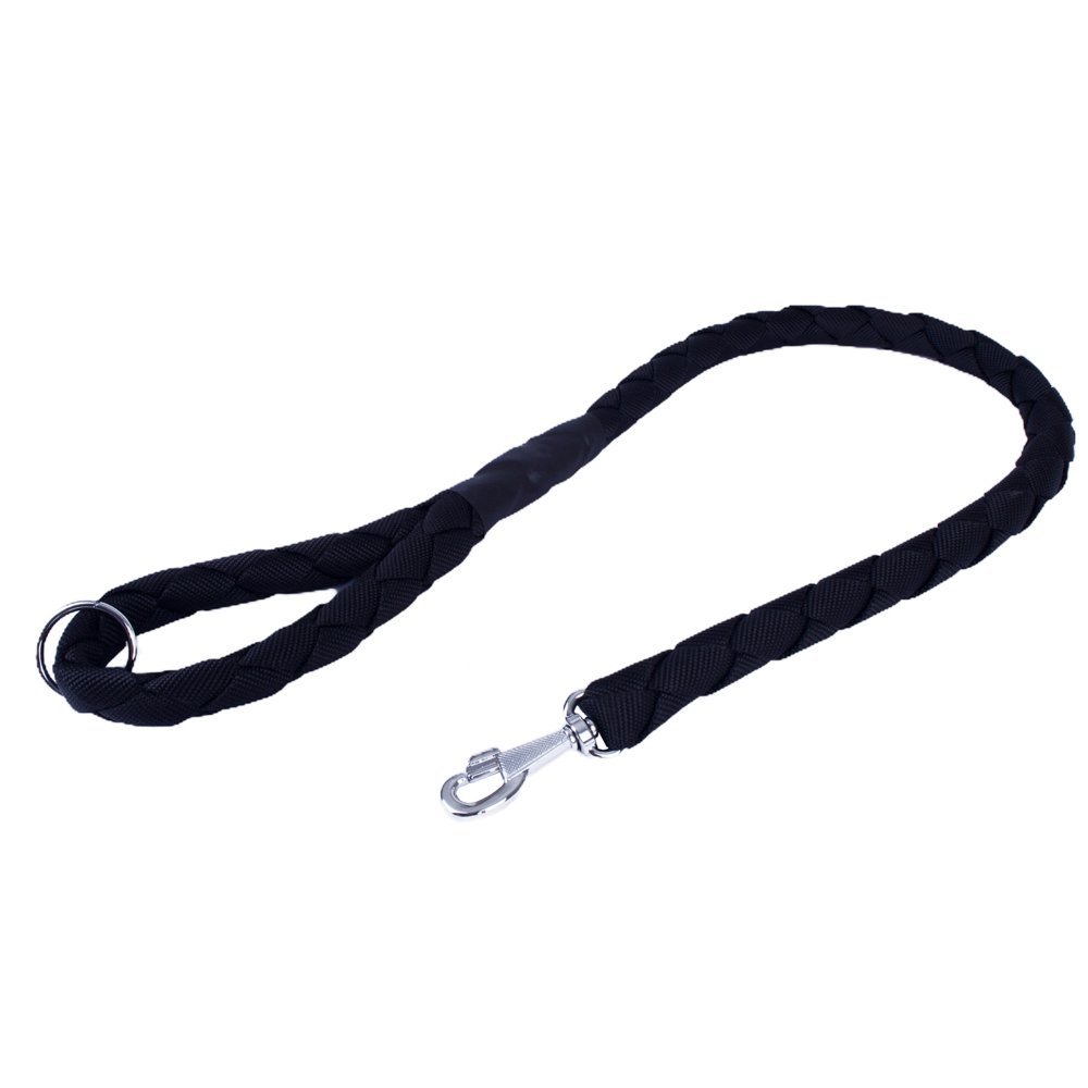 Doggie Dokumadan El Yapımı Örgülü Köpek Gezdirme Kayışı M-3x100cm - Black