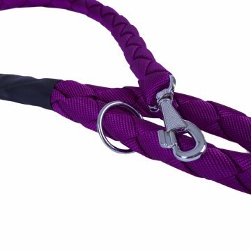 Doggie Dokumadan El Yapımı Örgülü Köpek Gezdirme Kayışı M-3x100cm - Purple