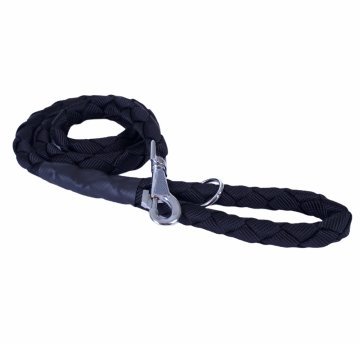 Doggie Dokumadan El Yapımı Örgülü Köpek Gezdirme Kayışı M-2,5x120cm - Black