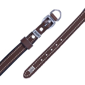 Doggie Konforlu Gerçek Deriden El Yapımı Köpek Boyun Tasması 1,5x25-30cm - Brown