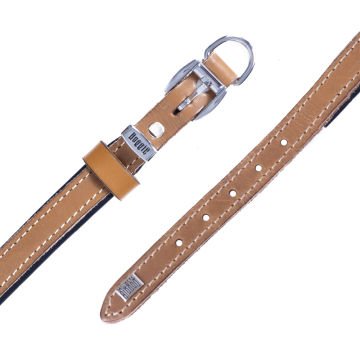 Doggie Konforlu Gerçek Deriden El Yapımı Köpek Boyun Tasması 1,5x25-30cm - Camel