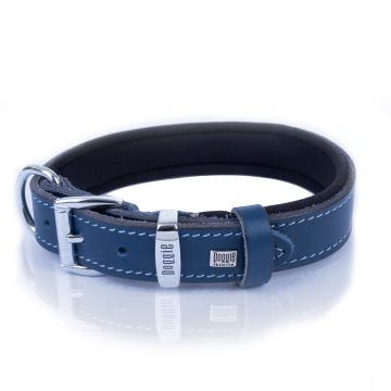 Doggie Konforlu Gerçek Deriden El Yapımı Köpek Boyun Tasması 2,5x37-45cm - Royal Blue