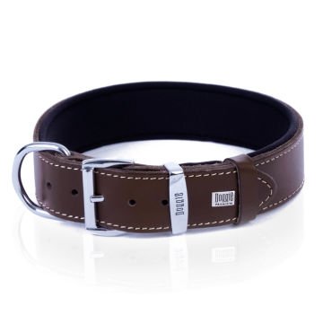 Doggie Konforlu Gerçek Deriden El Yapımı Köpek Boyun Tasması 3,5x47-55cm - Brown