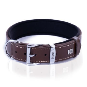 Doggie Konforlu Gerçek Deriden El Yapımı Köpek Boyun Tasması 3,5x52-60cm - Brown