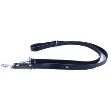 Doggie Ayarlanabilir Seri Klasik Gerçek Deriden El Yapımı  Köpek Gezdirme Kayışı 2,5x120-200cm - Black