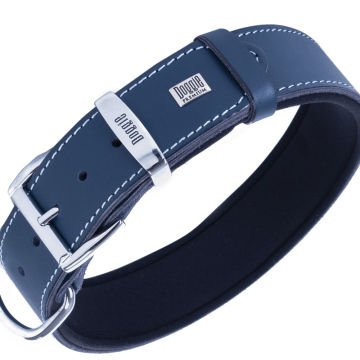 Doggie Konforlu Gerçek Deriden El Yapımı Köpek Boyun Tasması 3,5x52-60cm - Royal Blue