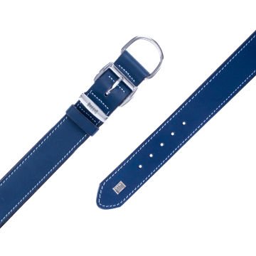 Doggie Konforlu Gerçek Deriden El Yapımı Köpek Boyun Tasması 3,5x52-60cm - Royal Blue