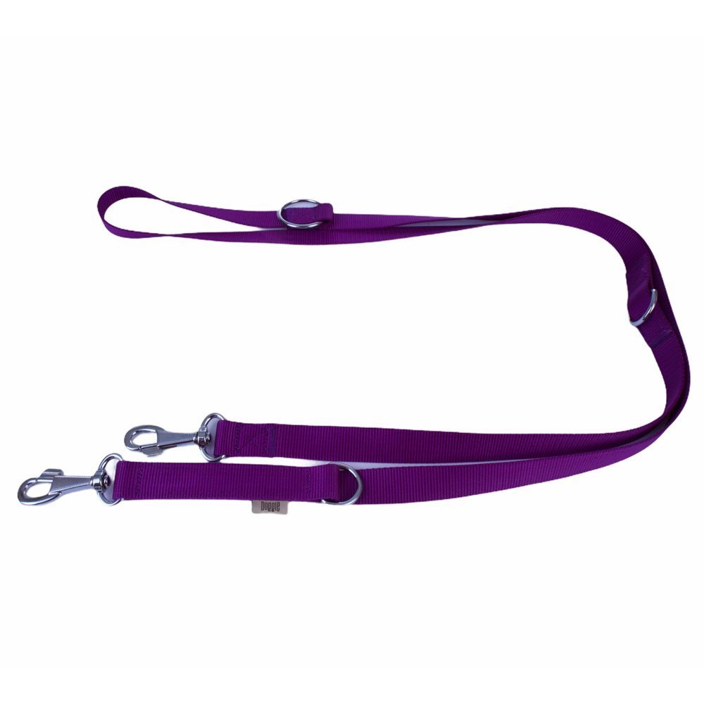 Doggie Ayarlanabilir Özellikli Dokumadan El Yapımı Köpek Gezdirme Kayışı 2,5x120-200cm - Purple