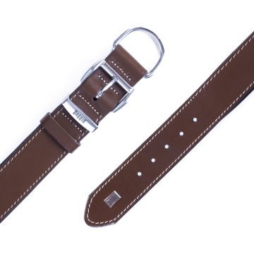 Doggie Konforlu Gerçek Deriden El Yapımı Köpek Boyun Tasması 4x47-55cm - Brown