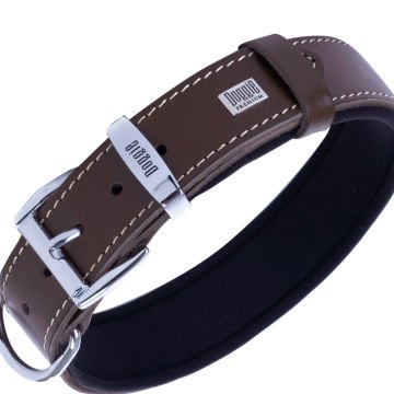 Doggie Konforlu Gerçek Deriden El Yapımı Çivili Köpek Boyun Tasması 3x42-50cm - Brown